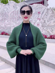 Fashionable High-End Womens Cardigan Shawl Outerwear Autumn Winter Wedding Mommy Chic Style Korean Version Multifunctional Thickened