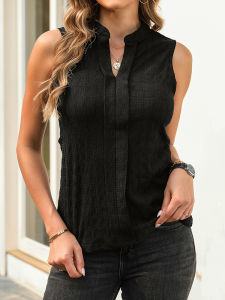 Elegant Commute Pure Color Vest Womens Summer New Fashion Texture Sensation Overhead Sleeveless Top Loose Fit Polyester Spandex