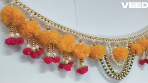 Traditional Handmade Multicolor Toran Banderwar | Artificial Decorative Door Hanging Garland for Home & Festive Decor | Size - 3 Ft | Pack Of 1 Pc