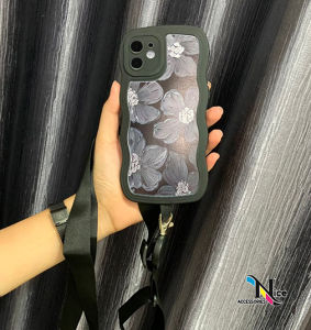 NA Casing hp kompatibel untuk Iphone 6 XR 11 12 13 14 all type Softcase silikon tali lanyard SS820