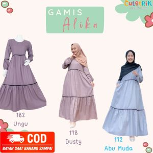 GAMIS CEWEK BAHAN KATUN MADINAH PREMIUM ADEM TIDAK NERAWANG BY CUTETRIK DRESS MUSLIM CANTIK POLOS GAMIS BASIC SIMPLE ABG PAKAIAN LEBARAN KONDANGAN MURAH BAJU SANTAI HOMEDRESS DASTE PANJANG HARIAN DIRUMAH ALIKA SERIES BISA COD