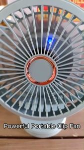Mini Powerful Portable Clip Fan 360° Rotation 4-speed Wind USB Desktop Ventilator Silent Air Conditioner for Office Char