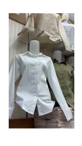Kemeja Putih Dan Hitam Kerja Wanita Kemeja Lengan Panjang Kerja Kemeja Basic
