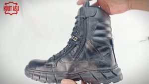 NEFF / Sepatu safety boot kulit / Pelindung besi ujung kaki / Sepatu TNI polisi security / BSC 220