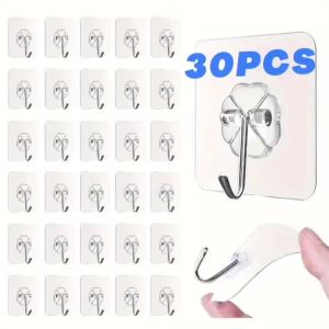 1-100pc Strong Sticky Transparent Hooks Traceless Self Adhesive Hooks Kitchen Bathroom Multi-Function Towel Key Storage Hanger