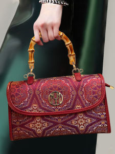 MEIFEI | Elegant Maternal Evening Qipao Bag Handbag with Bamboo Handle