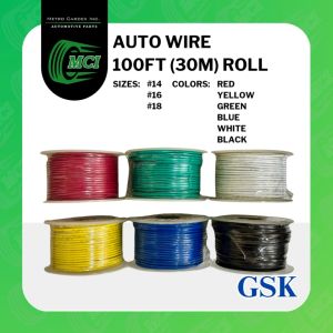 1 ROLL Automotive Wire GSK #14/#16/#18 100FT (30M) Auto Black Red Blue Green White Yellow Automative