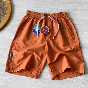 Offline 399! Silicone Small Icon Embellishment! Summer Men Outdoor Quick-Drying Function Pure Color Half Length Shorts 21762