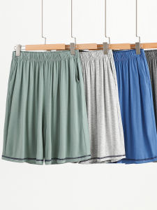 Mens Modal Shorts Summer Thin Home Wide Leg Pants Casual Loose Fit Pure Color Comfortable Home Clothes Short Length
