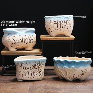 Creative Breathable Ceramic Planter for Indoor Succulents Large