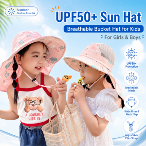 UPF50+ Cute Hat Fashion Kids Bucket Hat Kids Hat For Boys Girls Bucket Hat Fashion Outdoor Travel Caps Bucket Hat For Kids Girl Hat For Kids Boy Cap For Kids Girls Beach Hat For Kids Girl