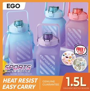 Stickers Bottle1500ml Gradient Water Bottle Large-capacity Straw Bottle