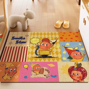 Cartoon Star Man Square Anti-Slip Wear-Resistant Entrance Mat Home Door Mat Living Room Hallway Room Door Carpet Foot Pad