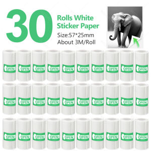 Marklife | 30Rolls/pack 57*25mm Thermal Paper White Sticker for Receipt Photos Camera Instant Print Kids Camera Printing Paper Replacement