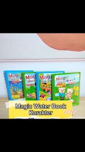 Magic Water Coloring Book Karakter Buku Edukasi Anak Belajar Mewarnai | Buku Ajaib Prasekolah Paud TK 1 Set Buku + Spidol Air | Buku Latihan Menggambar / Melukis Bisa Untuk Hadiah Anak - FR Gallery