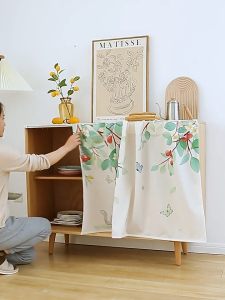 ผ้าม่านเคาท์เตอร์ครัว ผ้าม่านปิดตู้ พร้อมรางสไลด์ มีกาวในตัว ไม่ต้องเจาะ ใช้สำหรับปิดซิงค์ ปิดเคาท์เตอร์ครัว