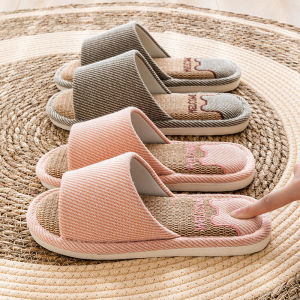 Dép Vải Lanh Nam Nữ 2024 Dép Vải Lanh Cotton Mùa Hè Mới Trong Nhà Chống Trượt Đế Mềm Dùng Cho Cả Nam Và Nữ