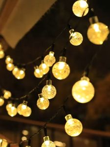 จัดส่งในกทม พร้อมส่ง ไฟตกแต่ง SOLAR LED ไฟลูกแก้ว 50LED 10เมตร 8โหมด ไฟตกแต่งสวนและกลางแจ้ง โซล่าเซลล์ ไฟเส้นอัจฉริยะ ประหยัดไฟมาก ทนแดด ทนฝน