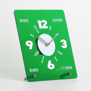 EMITDOOG นาฬิกาตั้งโต๊ะแบบเรียบง่ายและมีสไตล์สำหรับห้องนั่งเล่นและห้องนอน ตกแต่งบ้าน ประตูทางเข้า ตู้เก็บเครื่องดื่ม วัสดุอะคริลิก งานฝีมือครึ่งนิ้ว