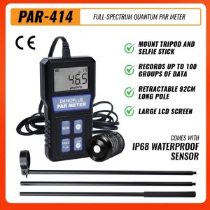 GA 414 Par ppfd Meter IP68 Full-Spectrum Coral Aquarium Light Meter Waterproof Sensor for Marine Reef Tank Coral Growth