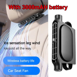 Car Seat Fan Front Rear Seat Headrest Cooling Air Fan Large 3000mAH Battery Refrigeration 3 Speed independent switch Car Interio