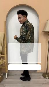 Batik pria lengan panjang Kemeja batik motif baru