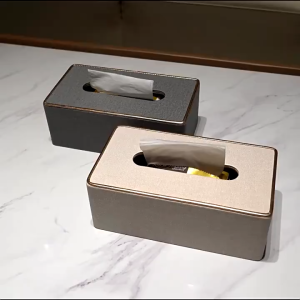 Leather Tissue Box Stylish Tissues Box Modern Rectangular Facial Paper Towels Organizer