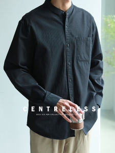 New Chinese Style Long Sleeve Cotton Shirt Mens Pure Cotton Stand Collar Light Maturity Simple Style Top Spring Autumn New Arrival