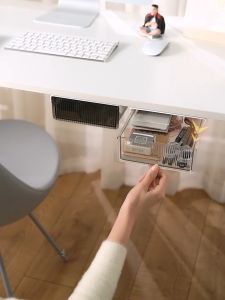 Under the desk non-punching drawer storage box hidden pen holder office sundries storage box student desk stationery