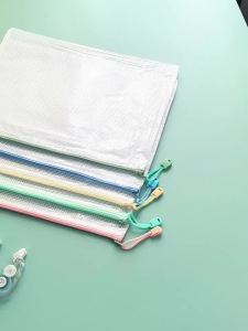 10pcs Mesh Zipper Bag Jigsaw Bag Zipper Bag for organizing Classroom organization Plastic Zipper Bag5 colorsA4 size board Gam