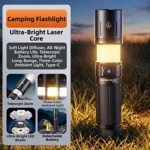 SUPERFIRE | High Power Zoom Outdoor Flashlight Small Portable