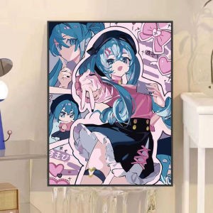 Bandai | Anime Characters H-Hatsune M-Miku Oil Painting Modern Canvas Paint by Numbers for Living Room Bedroom Home Decor Frameless