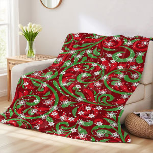 Beast Kingdom | Xmas Snow Scroll Winter And Summer French Plush Blanket Soft And Fluffy Comfortable Wool Blanket Sofa Ideal Gift