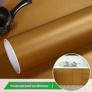 XIANXIANWUFANG | Self-Adhesive Matt Brushed Champagne Gold Metallic Wall Sticker