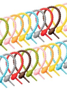 15cm Silicone Rope Silicone Cable Tie Stretchable Soft Key Ring Cord DIY Doll Toy Bags Pendant Material