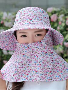 Summer Tea Picking Sun Mask Hat Female Sun Hat Face Cover Neck UV Protection Cycling Tall Crown Breathable