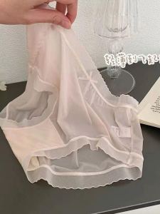 กางเกงชั้นในผ้าฝ้ายบางระบายอากาศได้ดีสำหรับผู้หญิง 3 ตัว น้ำหนักเบา สวมใส่สบาย ทรงสามเหลี่ยม ไม่มีรอยตะเข็บ ทรงเอวกลาง