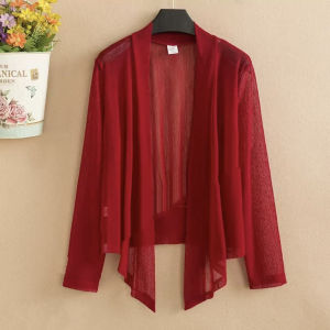 Versatile Solid Color Lace Outerwear Short Shoulder Wrap Womens plus Size Air Conditioning Shirt Summer Skirt Matching