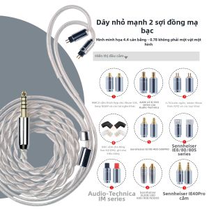 Yongse | Dây Cáp Nâng Cấp Tai Nghe Bọc Bạc MMCX