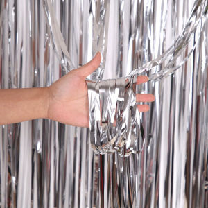 2M Pack Glitter Party Backdrop Metallic Foil Tinsel Fringe Curtain Birthday Wedding Graduations Decoration Anniversary Photo