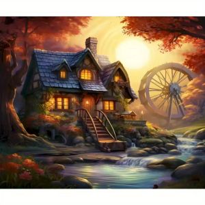 Oil Painting By Numbers Landscape House DIY Number Drawing Canvas Pictures By Numbers Home Decor Large Size