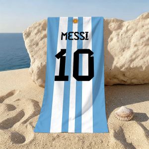 Funko | Khăn Tắm Nhanh Khô Lionel Messi Football Ball King Chất Liệu Polyester Cotton Không Dệt Dùng Cho Bãi Biển Yoga Phòng Tập Suối Nước Nóng Bể Bơi Dã Ngoại