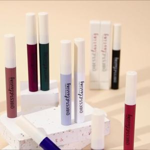 QIBEST Matte Liquid Lipstick Waterproof Long Lasting Velvet Lip Gloss Tint Tube Matte Nude Pigment Red Lipgloss Lips Makeup