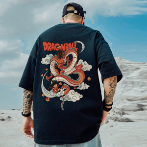 Oversize American Streetwear Short Sleeve T-Shirt Men Loose plus Size Five-Quarter Sleeve Top Fashionable Youth Summer Casual