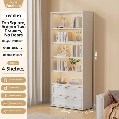 DIBIOU | Home Glass Door Bookcase Storage for Children