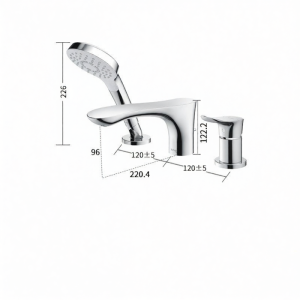 Deck Mount Cold & Hot Mixing Valve Shower Pull-out Sprayer