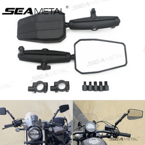 SEAMETAL 360° Rotating Motorcycle Rear View Mirror Foldable ADV Motorbike Westwind Off Road Wide View Handlebar Mirrors