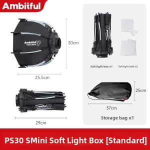 AMBITFUL | Softbox for Fast Mounting and Mini Quick Release Octagonal Grid Light Diffuser Compatible with Stander Q100/120 Quantum Series EL Mount
