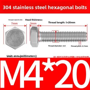 LIGE | Long Hex Cap Screw Full Thread Bolt M3 M4 M5 M6 M8-M24