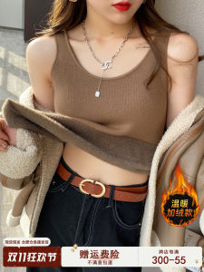 Thickened Fleece Womens Vest Coffee Color Warmth Summer Fashion Sleeveless Inner Wear Matching Top Quality Clothing
